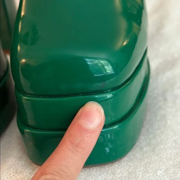 70s disco vintage style 6 inch Green Platform Heels - see measurements f… - Picture 8 of 17